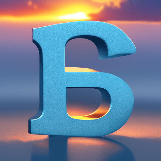 AI generated: a yellow small letter "e" in blue sky during sunset,  full hd high definition photorealistic