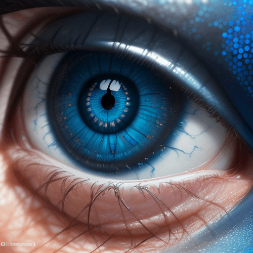 AI generated: hyper-realistic big blue eye, close side view, that reflects better life, imagination, inspiration, ...