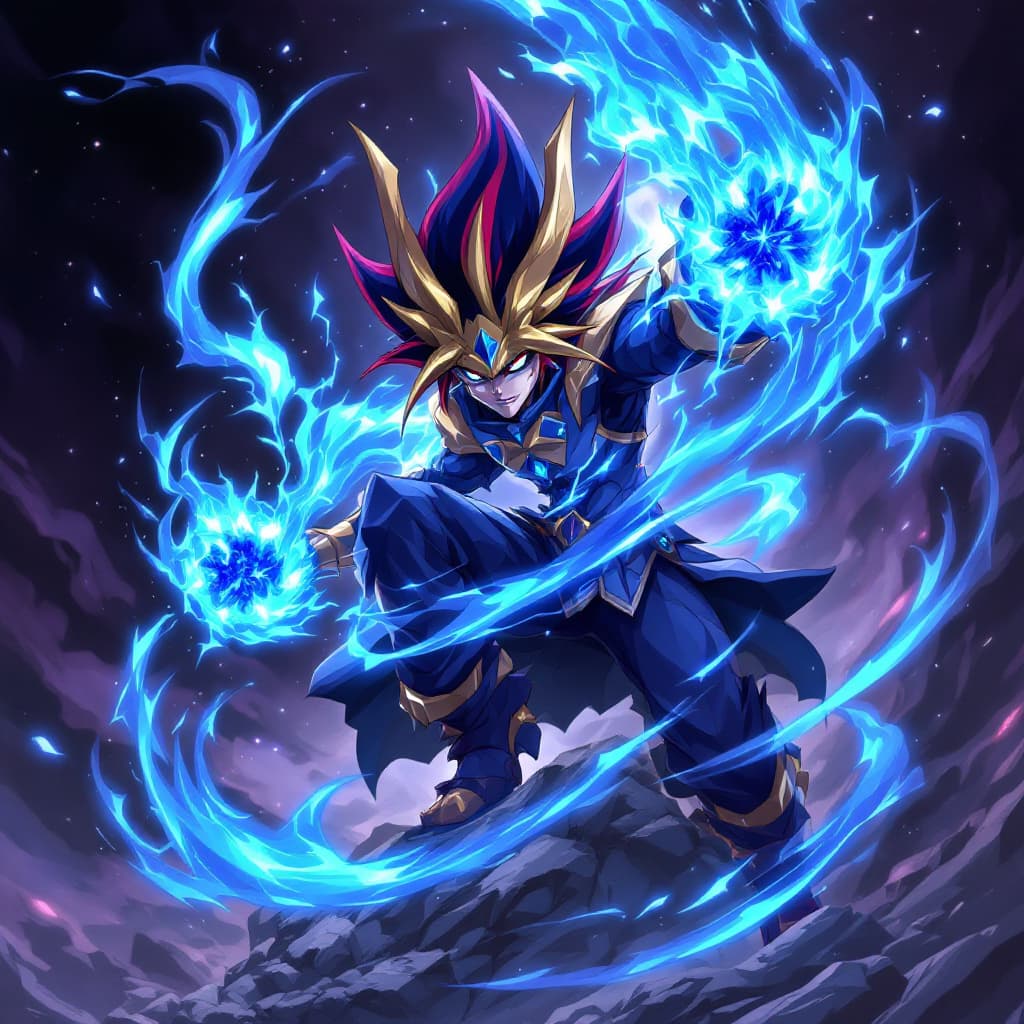 AI generated: Make photo of elemental hero neos in yugioh art style