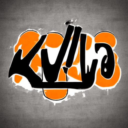 AI generated: Never give up logo only colored black, white and orange
