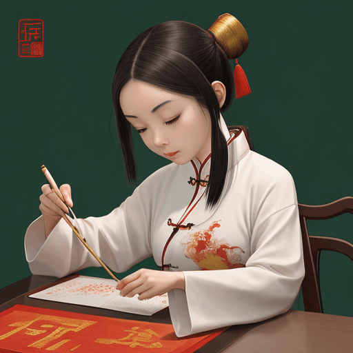 AI generated: Write a Chinese character: 福 in brushstrokes
