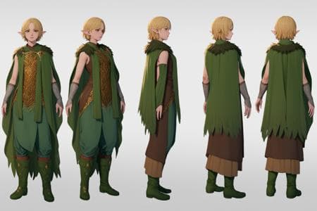 Baldur's Gate 3 Turn, Multi-View, Turnaround, Model Sheet, Character Design