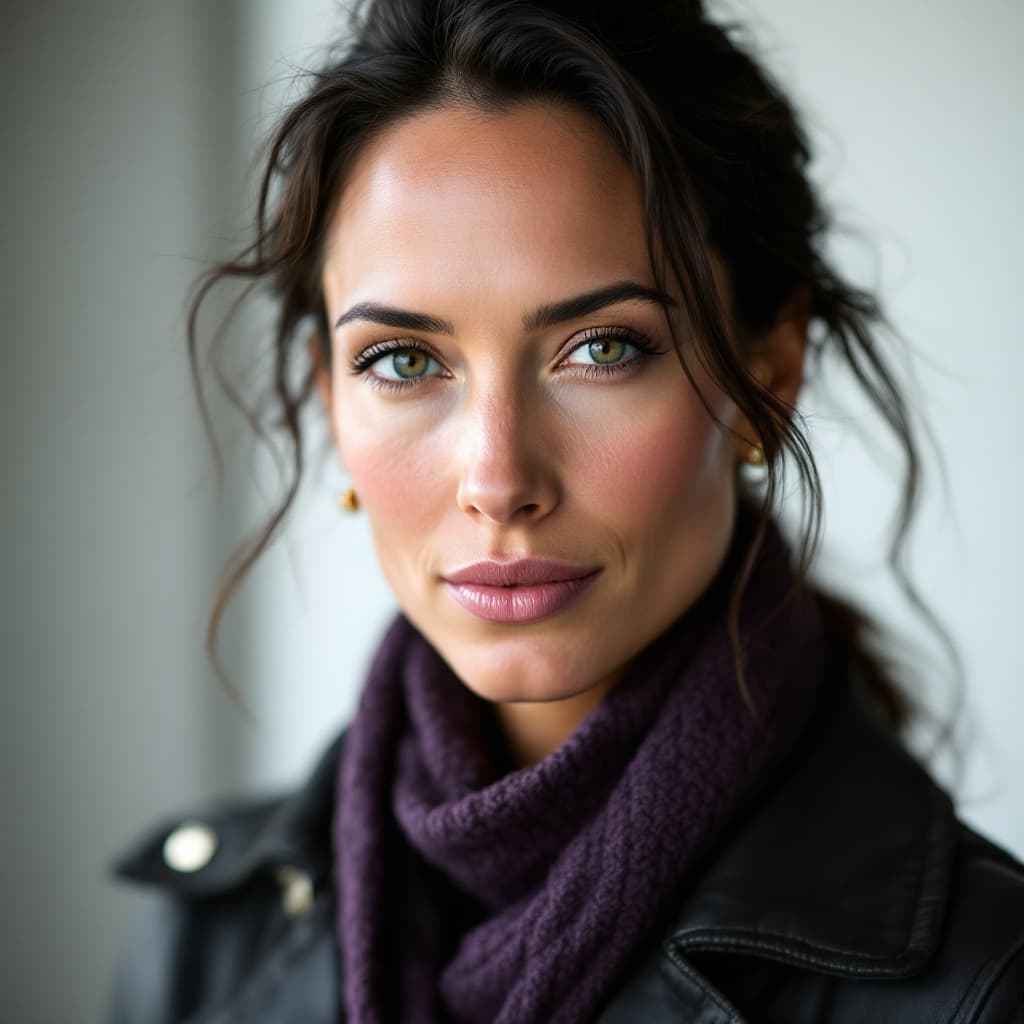 AI generated: Very close-up color front portrait of Christy Turlington
