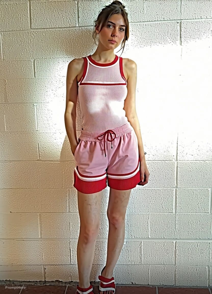 AI generated: In a super hot sexy pink and red Short skirts with matching short dresses 