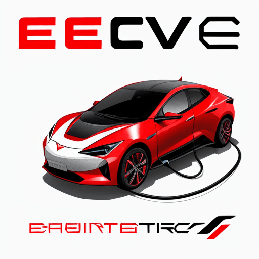 AI generated: vector business logo of ev car charging battery in white, red, and black