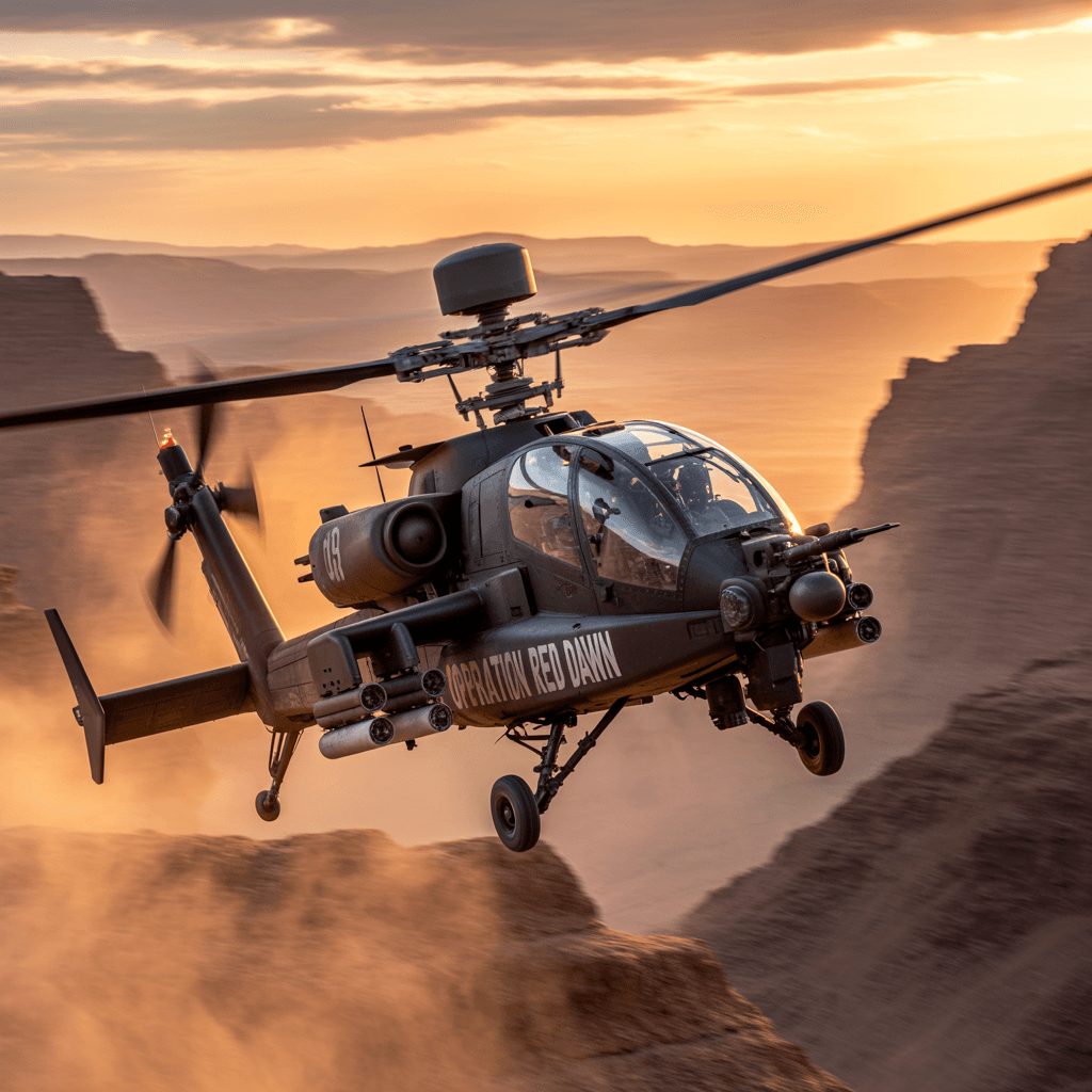 AI generated: create me a prompt about a Apache helicopter 