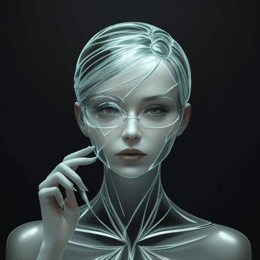 AI generated: woman made of glass