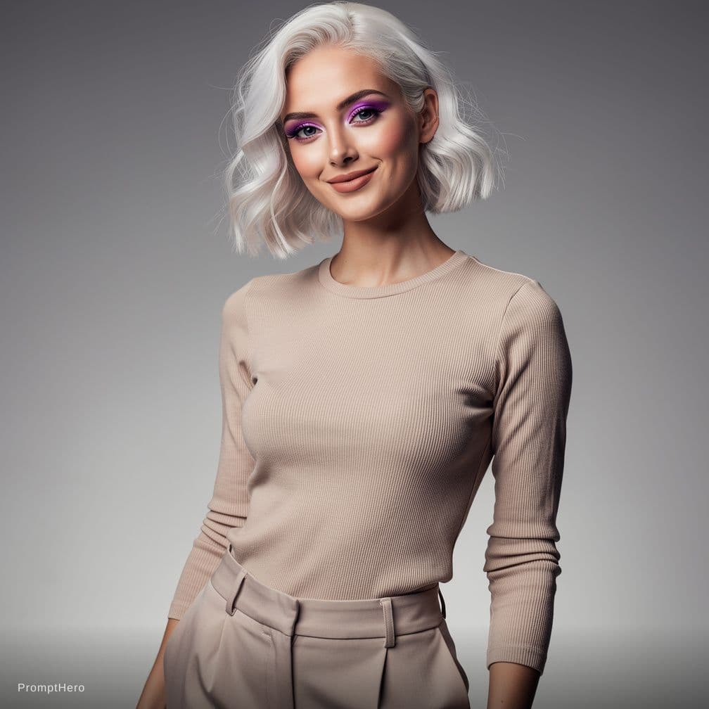 AI generated: 1girl, nude, seductive smile, seductive pose, posing, feet, tits, pussy, 3lt0n3l, FiveZan, short hai...