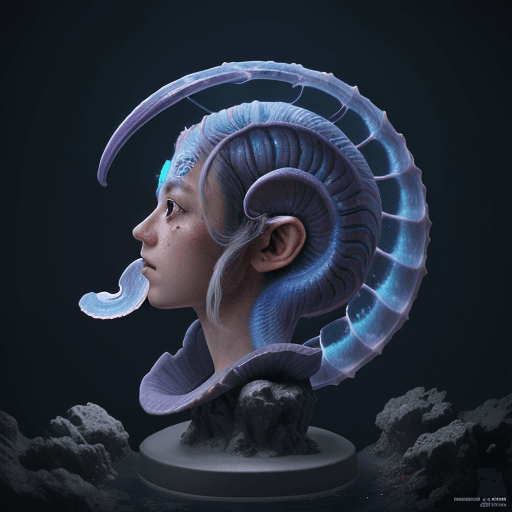 AI generated: Goku close-up portrait nautilus, ofish, bioluminiscent creatures, intricate artwork . octane render,...