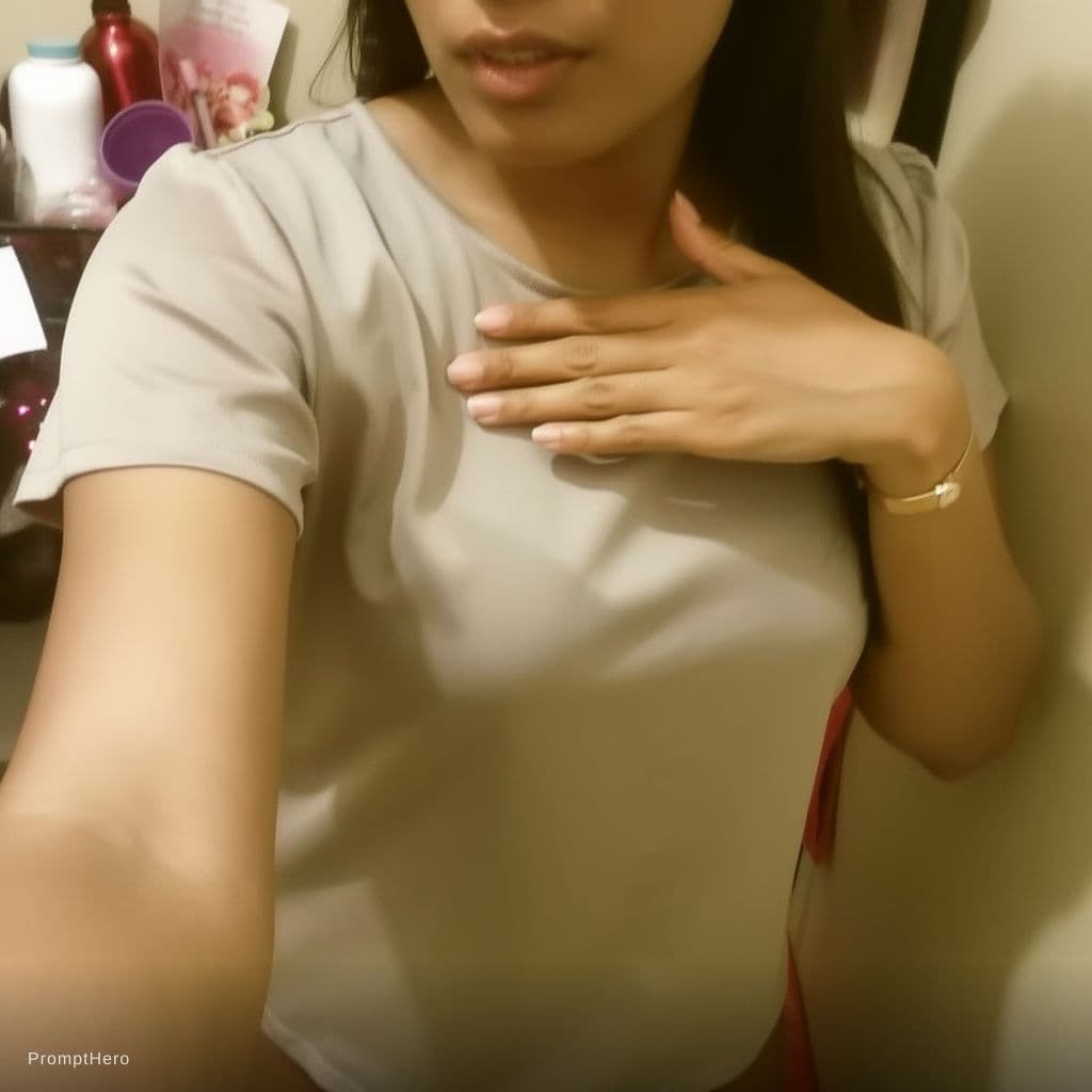 AI generated: she puts her finger on her tits
