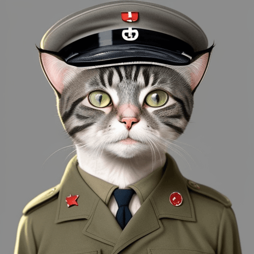 AI generated: a cat in a ww2 uniform