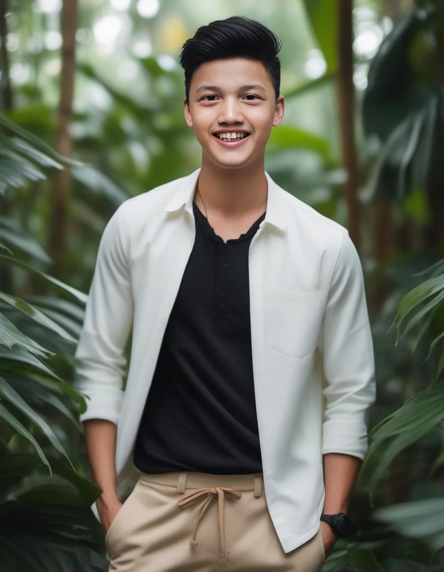 AI generated: A boy in the jungle 