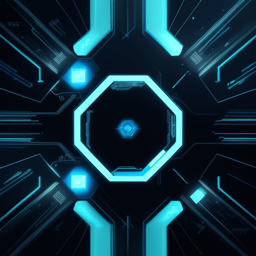 AI generated: A high technology futuristic background with a blue and colorful scheme, featuring glowing circuits,...