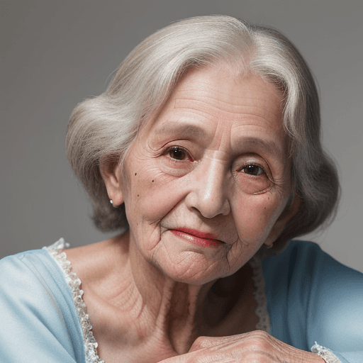 AI generated: An elderly woman expressing a mix of nostalgia and contentment. Wisdom and life experiences through ...