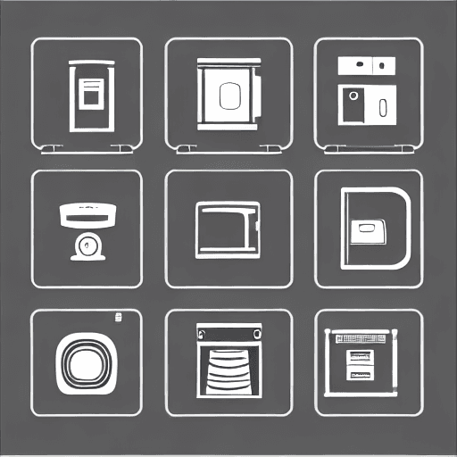 AI generated: appliance icons, 2d icons, refrigerators icons, washer machine icons, dryer machine icons, stove ico...