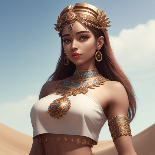 AI generated: beautiful goddess, crop top, 8k
