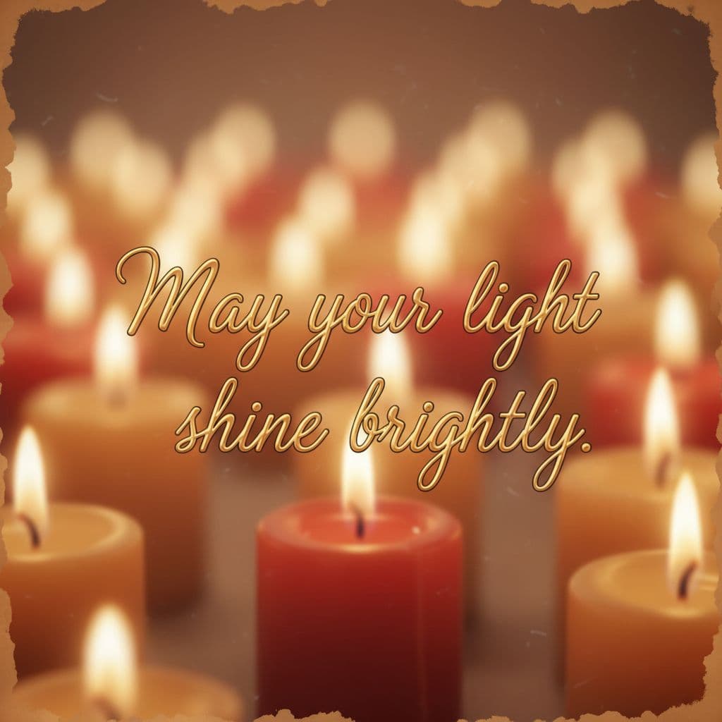 AI generated: Warm candlelight glow background, message in Allura, smooth cursive.