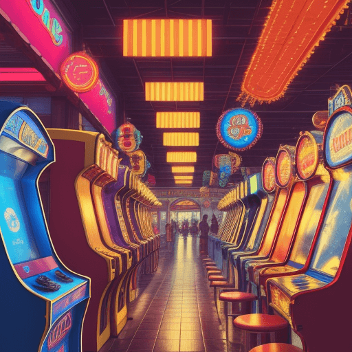 AI generated: 8k, large arcade, nostalgic