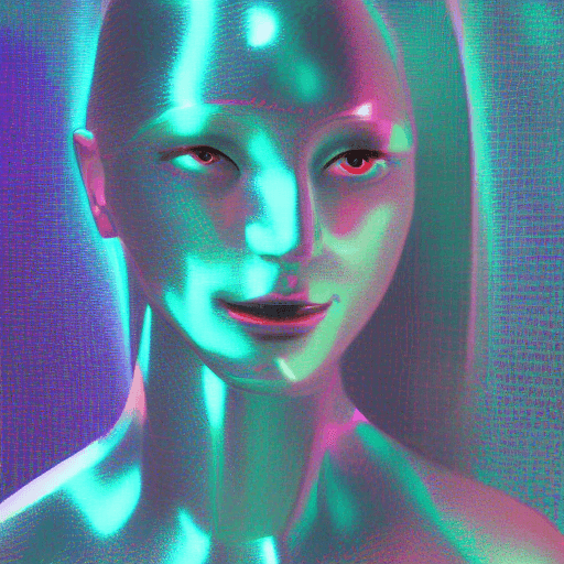 AI generated: futuristic female by elmopix, in the style of neon realism, dark cyan, nikita veprikov, softly lumin...
