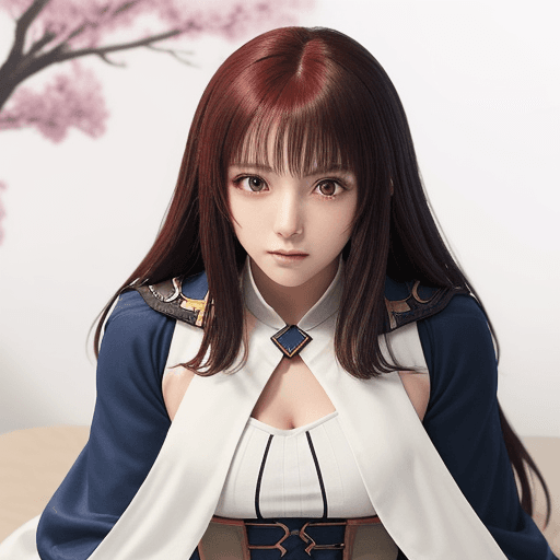 AI generated: Clothed Yunaka from Fire Emblem Engage sitting on the face of Panette from Fire Emblem Engage.