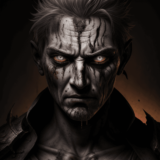 AI generated: Scary ancient male with bruise in his face, horror, ultra-detailed, HDR, dramatic lighting --ar 9:16...