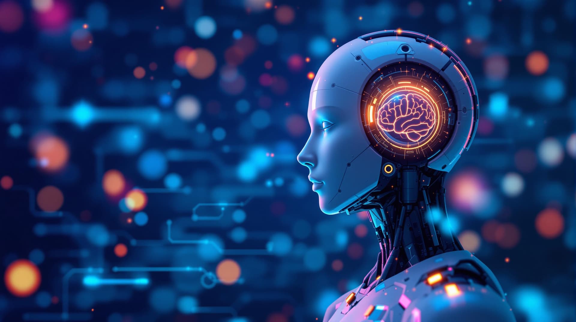 AI generated: Ai bot controlling human brain clean background