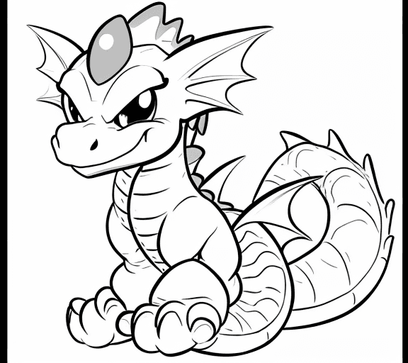 AI generated: cartoon sweet baby dragon with mario bross clouth with only the lines so i can paint it and fit the ...