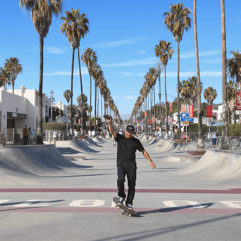 AI generated: Skateboarder di Venice Beach