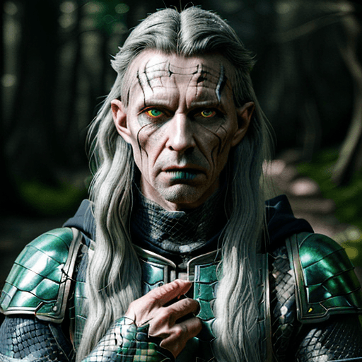 AI generated: ultra realistic photo, fantasy character portrait, male anamorphic snake, gaunt, hyper realism, snak...