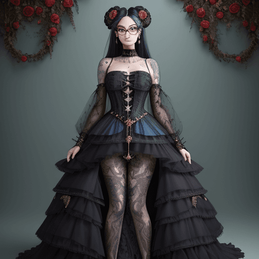 AI generated: A full body photorealistic beautiful dress made entirely of leaves with blue apple texture, rose pat...