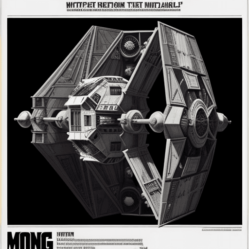 AI generated: highly detailed infographic of imperial tie fighter found in popular mechanics magazine | vintage | ...