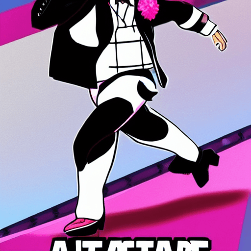 AI generated: an art of gta V a  thief white and black panda wearings : pink roller skates, a classic bowler, a ta...