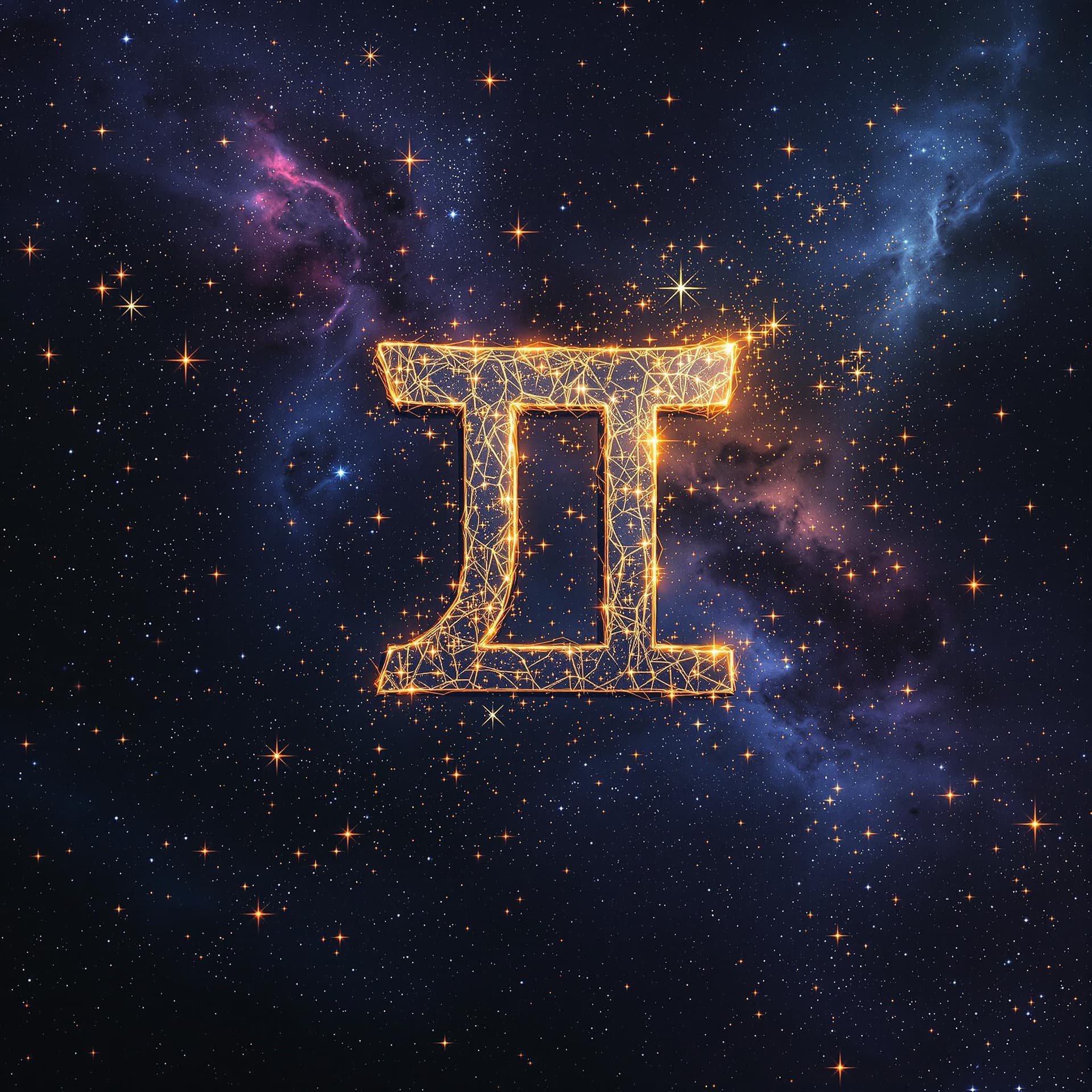 AI generated: a Ψ greek letter floating among galaxies
