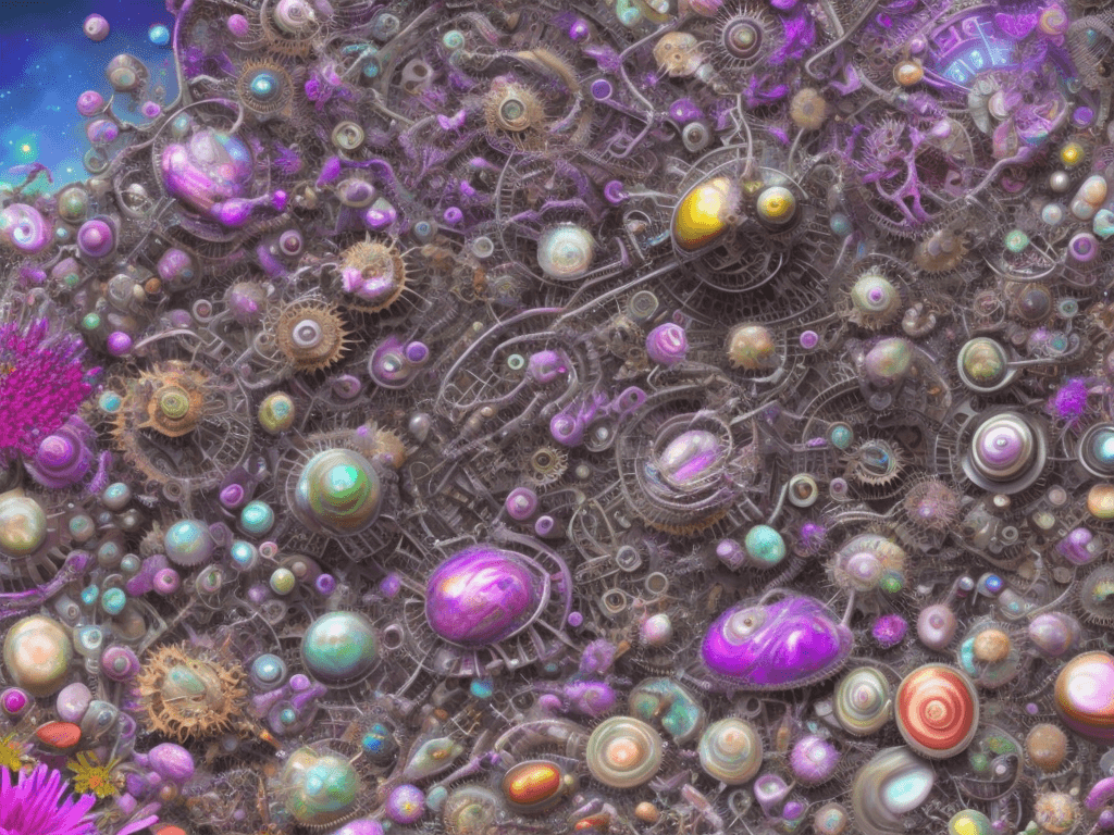 AI generated: They came from beyond the stars, a swarm of otherworldly beings with complex clockwork bodies and co...