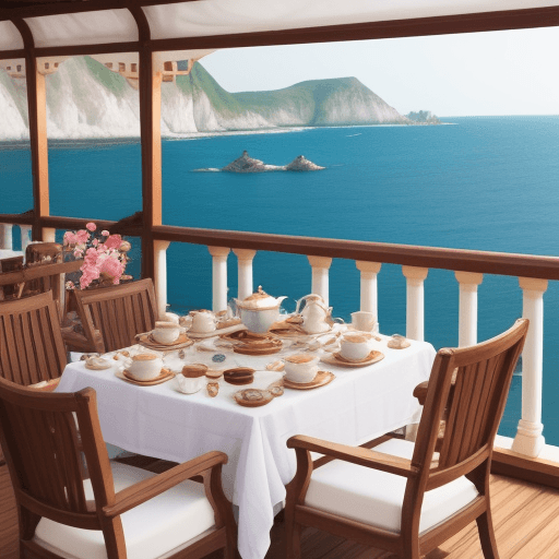 AI generated: tea time  
on the sea
beautiful place