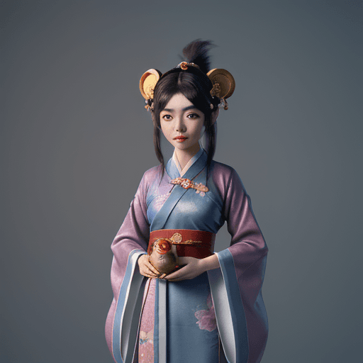 AI generated: Rerolling prompt A super cute little anthropomorphic monkey in Chinese Hanfu in pixar style,standing...