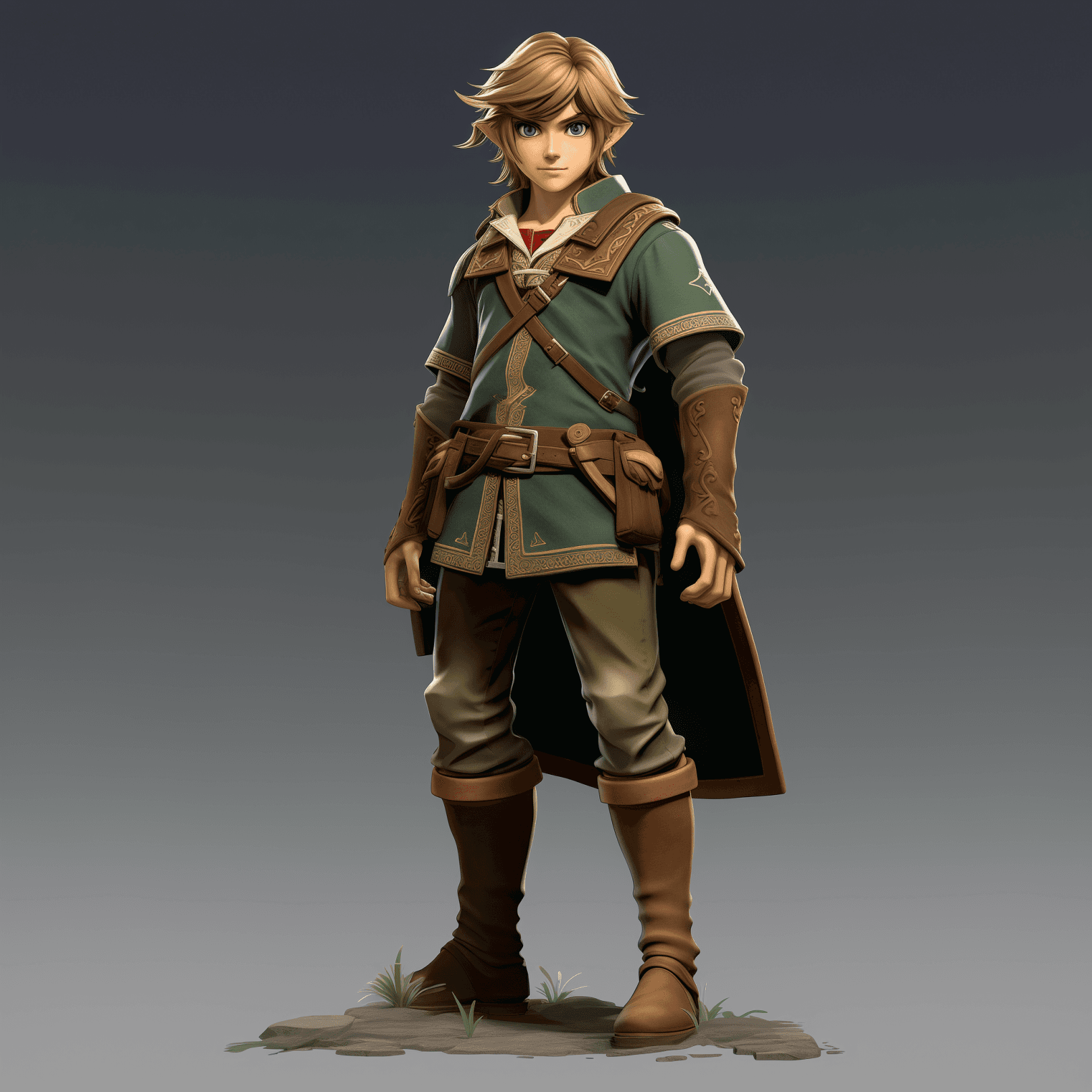 AI generated: Design a 19th-century-themed version of the Zelda character Link::2 with clothing from the 19th cent...