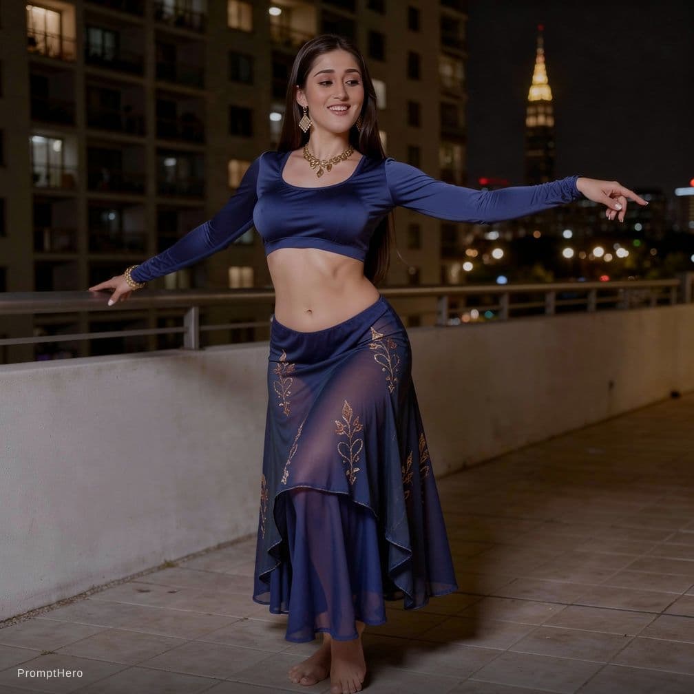 AI generated: Nude .. full body show bellydance