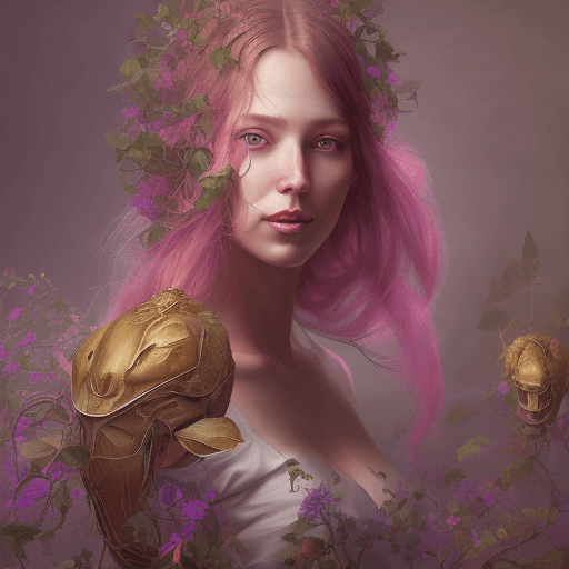 AI generated: A portrait of a beautiful vegan woman killed by carnivorous plants, Artgerm, Wlop, Greg Rutkowski