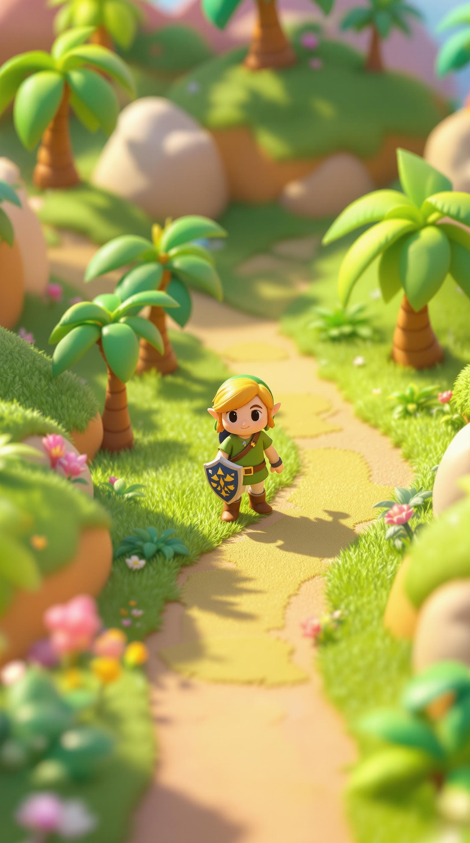 AI generated: Recreate a charming, diorama-style scene inspired by The Legend of Zelda: Link's Awakening (Nintendo...