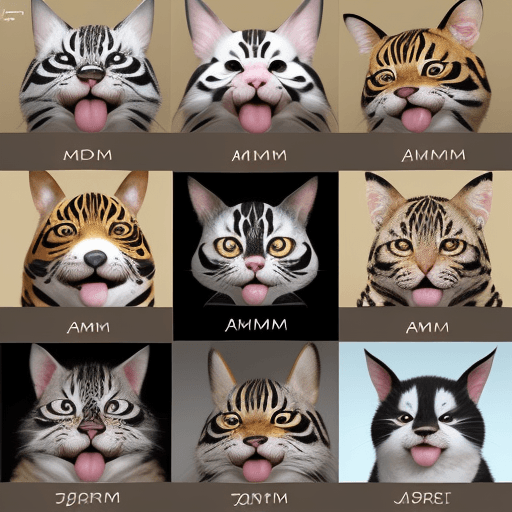 AI generated: Generate a series of comical meme faces featuring '#Animal Name' with exaggerated expressions and hu...