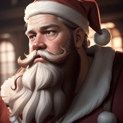 AI generated: Photo of a ultra realistic Santa Claus, dramatic light, childrens book illustration, large flowing b...