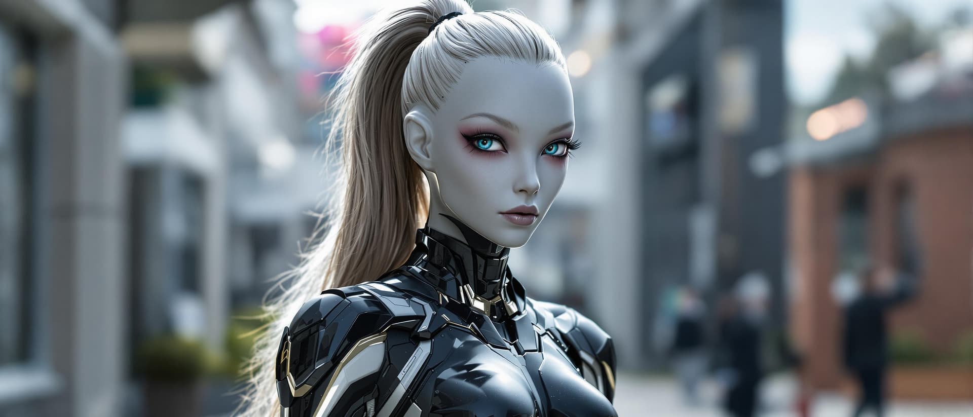 AI generated: a professional photo of a exceptionally of the most beautiful grey skinned alien girl (age 18) in th...