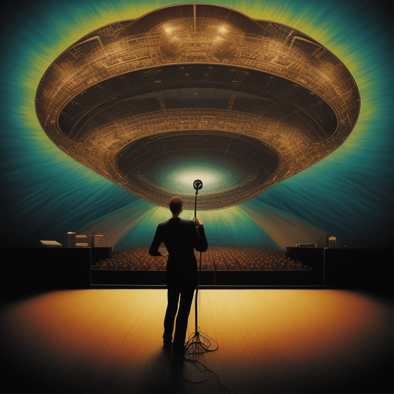 AI generated: music Album cover picture, surreal art oil picture, sound,  concert