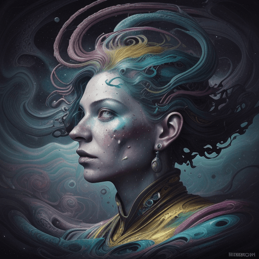 AI generated: a surreal portrait of a harengon swaschbuckler, in the style of swirling colors, aleksi briclot, cos...