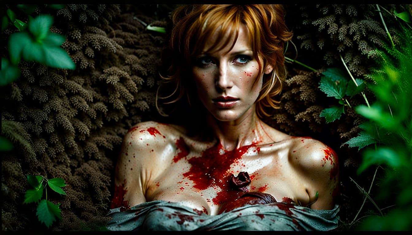 AI generated: 200mm RAW dslr portrait photograph of Kelly Reilly from Eden Lake movie