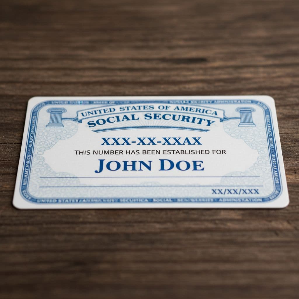 AI generated: Create a high-resolution, photorealistic image of a US Social Security card that looks exactly like ...