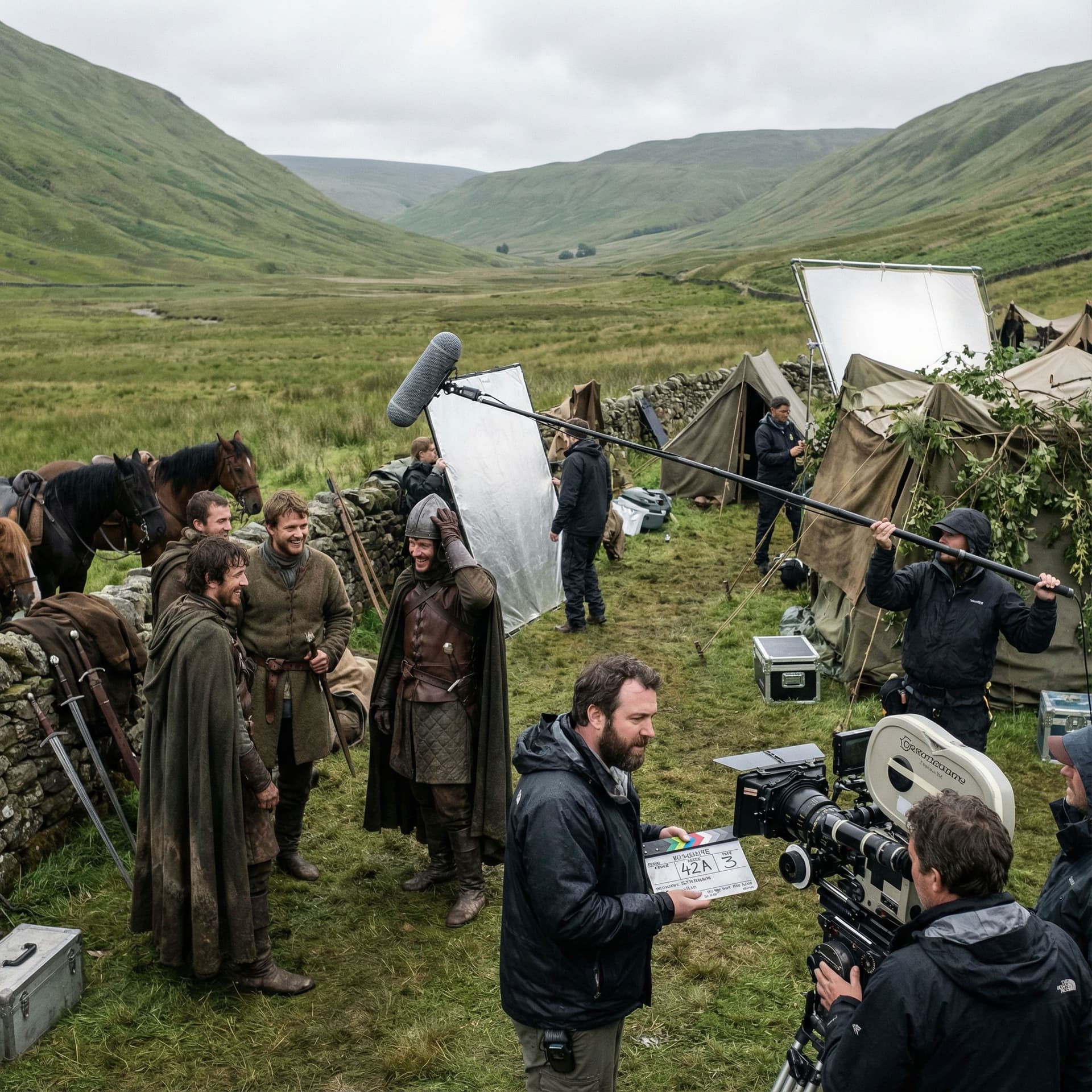 AI generated: 
Behind-the-scenes cinematic making-of of an epic fantasy film inspired by The Lord of the Rings. Fi...