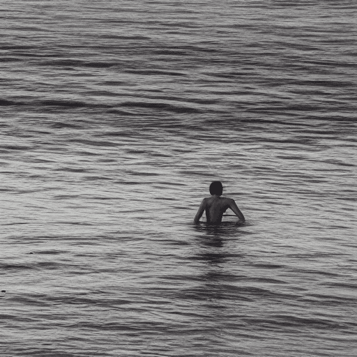 AI generated: "A man", his muscular body glistening under the scorching sun, half-naked. Surrounding him is the en...