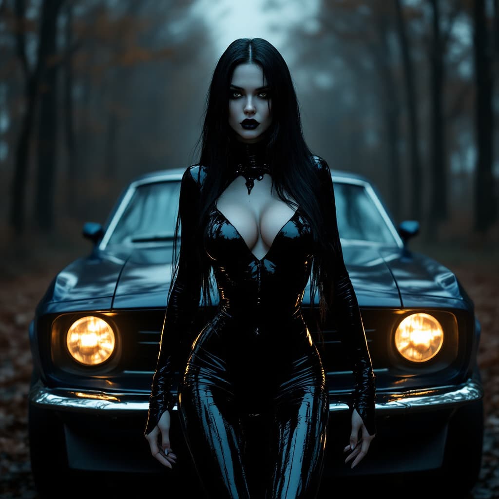AI generated: a professional photo of a exceptionally of a Hyper-realistic futuristic portrait of a vampire babe, ...